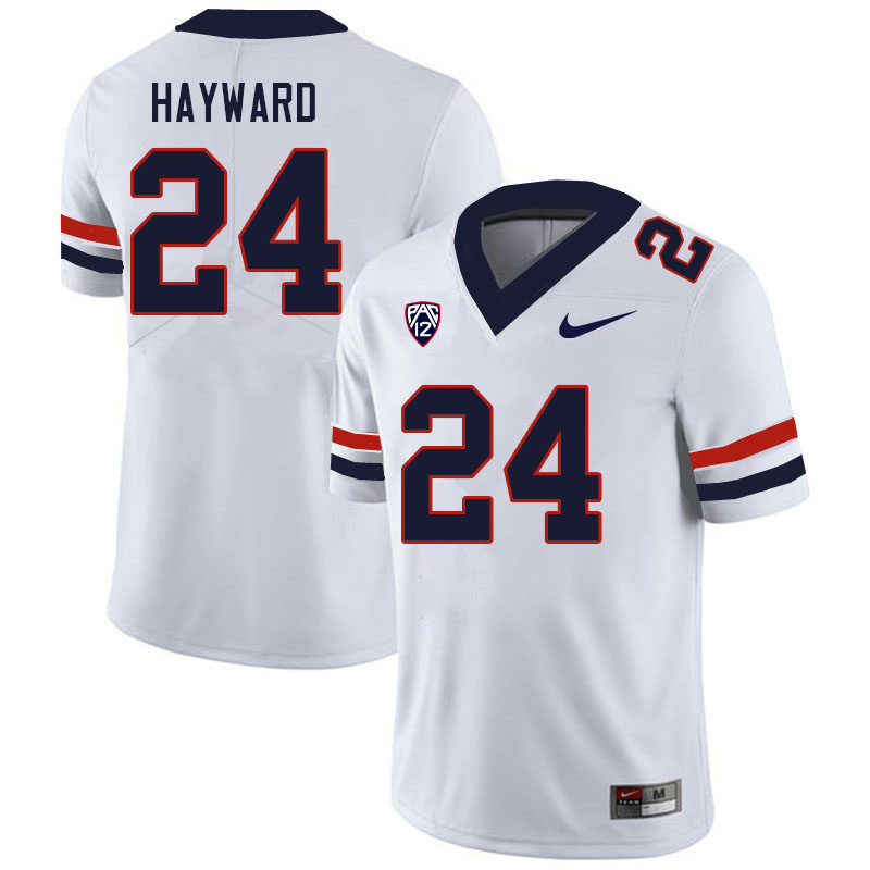 Men #24 Treshaun Hayward Arizona Wildcats College Football Jerseys Sale-White - Click Image to Close